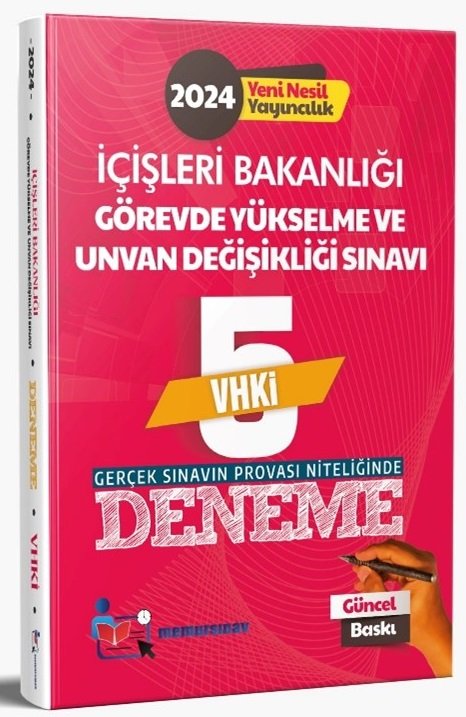 Memur Sınav 2024 GYS İçişleri Bakanlığı VHKİ 5 Deneme Görevde Yükselme Memur Sınav