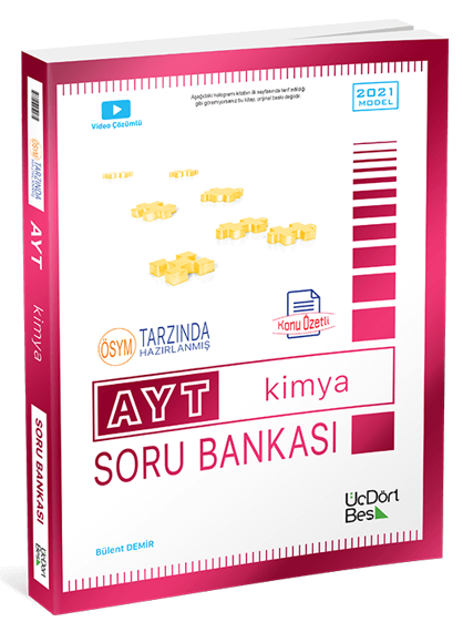 Üç Dört Beş 2021 YKS AYT Kimya Soru Bankası Üç Dört Beş Yayınları