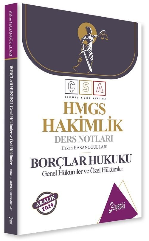 Yetki 2024 HMGS Hakimlik Borçlar Hukuku Genel ve Özel Hükümler Ders Notları - Hakan Hasanoğulları Yetki Yayıncılık