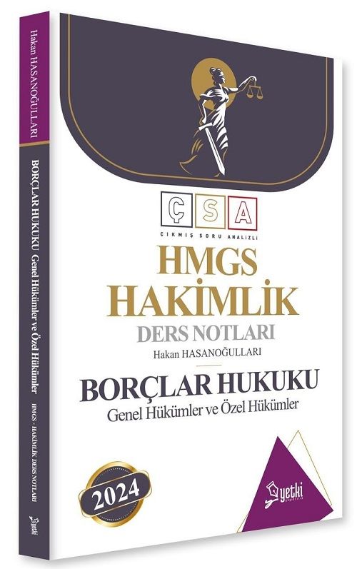 Yetki 2024 HMGS Hakimlik Borçlar Hukuku Genel ve Özel Hükümler Ders Notları - Hakan Hasanoğulları Yetki Yayıncılık