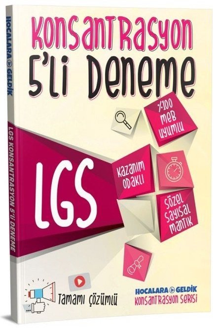 SÜPER FİYAT - Hocalara Geldik 8. Sınıf LGS Konsantrasyon 5 li Deneme Hocalara Geldik Yayınları
