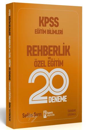 İsem 2020 KPSS Eğitim Bilimleri Rehberlik ve Özel Eğitim 20 Deneme İsem Yayınları