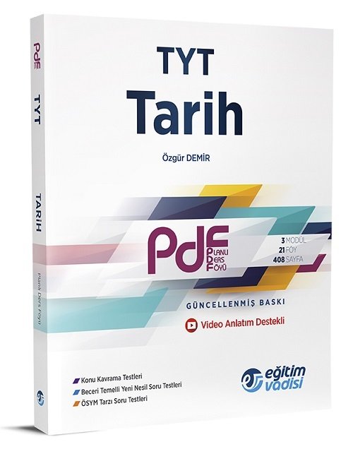 Eğitim Vadisi YKS TYT Tarih PDF Planlı Ders Föyü Video Anlatım Destekli Eğitim Vadisi Yayınları