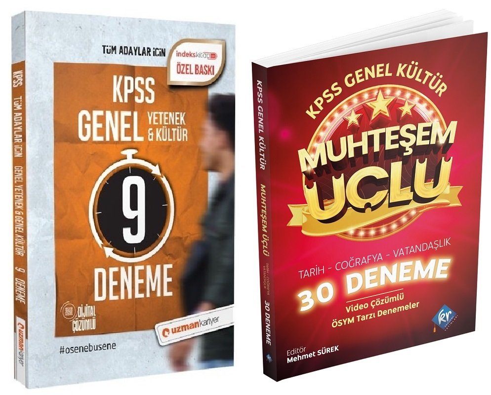 SÜPER FİYAT - Uzman Kariyer + KR Akademi KPSS Genel Yetenek Genel Kültür 9+30 Deneme 2 li Set Uzman Kariyer + KR Akademi Yayınları