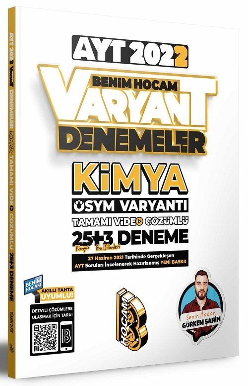 Benim Hocam 2022 YKS AYT Kimya Varyant 25+3 Deneme Video Çözümlü - Görkem Şahin Benim Hocam Yayınları