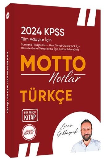 Hangi KPSS 2024 KPSS Türkçe MOTTO Notlar - Ercan Gökbayrak Hangi KPSS Yayınları