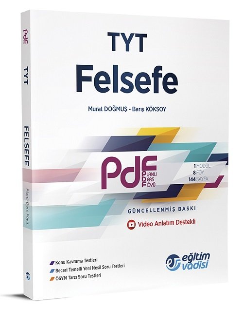 Eğitim Vadisi YKS TYT Felsefe PDF Planlı Ders Föyü Video Çözümlü Eğitim Vadisi Yayınları