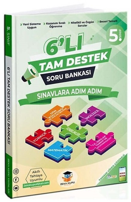 Zeka Küpü 5. Sınıf Tüm Dersler Sınavlara Adım Adım 6 lı Tam Destek Soru Bankası Zeka Küpü Yayınları