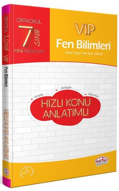 Editör 7. Sınıf VIP Fen Bilimleri Hızlı Konu Anlatımlı Editör Yayınları