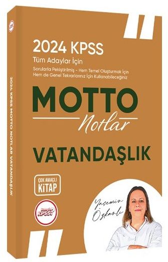 Hangi KPSS 2024 KPSS Vatandaşlık MOTTO Notlar - Yasemin Çakıraslan Özkanlı Hangi KPSS Yayınları