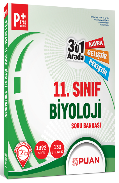 Puan 11. Sınıf Biyoloji 3 ü 1 Arada Soru Bankası Puan Yayınları