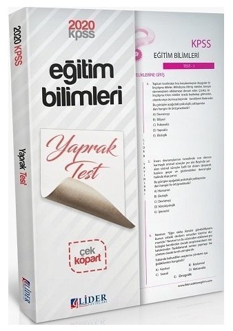 Lider 2020 KPSS Eğitim Bilimleri Yaprak Test Çek Kopart Lider Yayınları