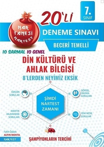 Nartest 7. Sınıf Din Kültürü ve Ahlak Bilgisi 20 Deneme Nartest Yayınları