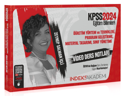 SÜPER FİYAT - İndeks Akademi 2024 KPSS Eğitim Bilimleri Öğretim Yöntem ve Teknikleri, Program Geliştirme Video Ders Notları - Zeynep Salman İçli İndeks Akademi Yayıncılık