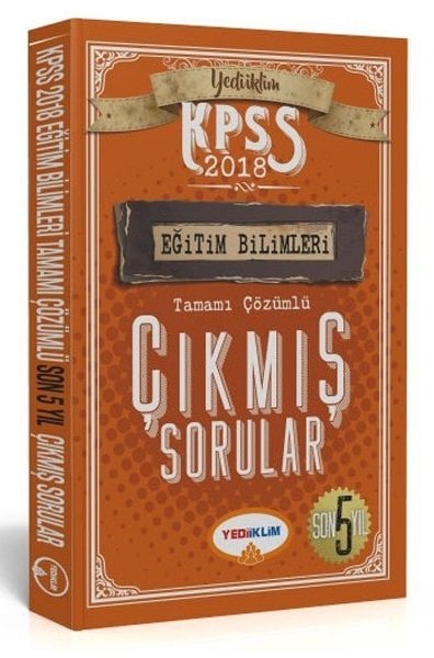 Yediiklim 2018 KPSS Eğitim Bilimleri Çıkmış Sorular Son 5 Yıl Çözümlü Yediiklim Yayınları