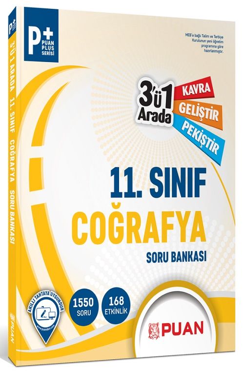 Puan 11. Sınıf Coğrafya 3 ü 1 Arada Soru Bankası Puan Yayınları