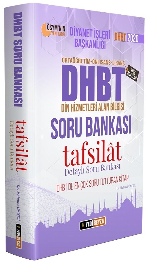 Yedibeyza 2020 DHBT TAFSİLAT Soru Bankası Mehmet Ümütli Yedibeyza Yayınları