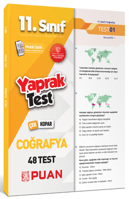 Puan 11. Sınıf Coğrafya Çek Kopar 48 Yaprak Test Puan Yayınları