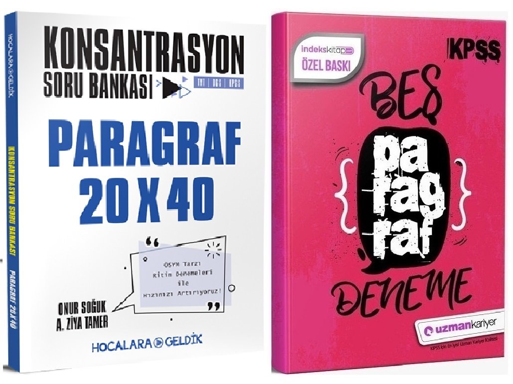 SÜPER FİYAT - Hocalara Geldik KPSS Paragraf Konsantrasyon Soru + Uzman 5 Deneme 2 li Set Hocalara Geldik + Uzman Kariyer Yayınları