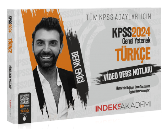 SÜPER FİYAT - İndeks Akademi 2024 KPSS Türkçe Video Ders Notları - Berk Ekici İndeks Akademi Yayıncılık