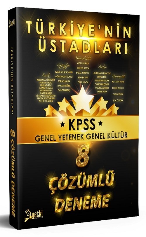 Yetki KPSS Türkiye nin Üstadları Genel Yetenek Genel Kültür 8 Deneme Çözümlü Yetki Yayıncılık