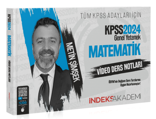 SÜPER FİYAT - İndeks Akademi 2024 KPSS Matematik Video Ders Notları - Metin Şimşek İndeks Akademi Yayıncılık