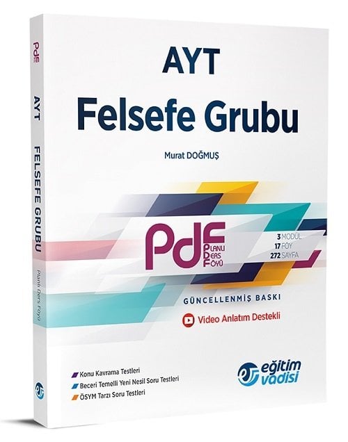 Eğitim Vadisi YKS AYT Felsefe Grubu PDF Planlı Ders Föyü Video Destekli Anlatım Eğitim Vadisi Yayınları