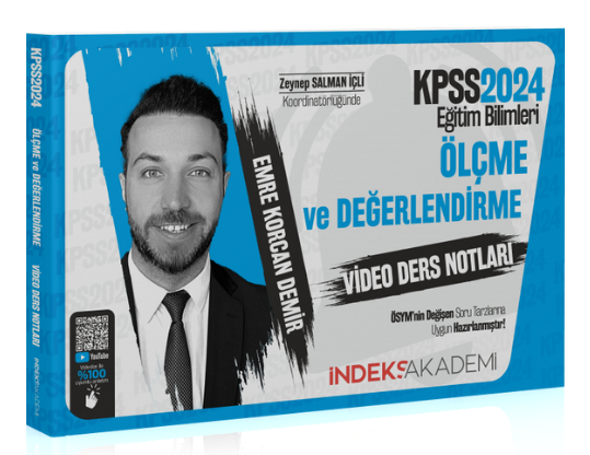 SÜPER FİYAT - İndeks Akademi 2024 KPSS Eğitim Bilimleri Ölçme ve Değerlendirme Video Ders Notları - Emre Korcan Demir İndeks Akademi Yayıncılık