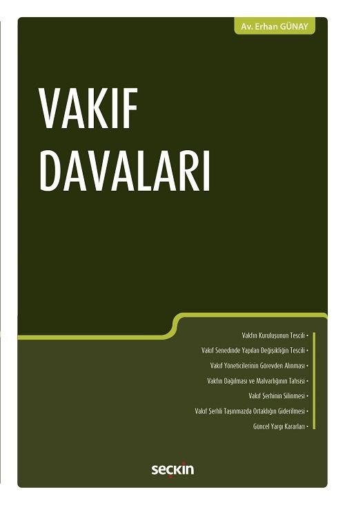 Seçkin Vakıf Davaları - Erhan Günay Seçkin Yayınları