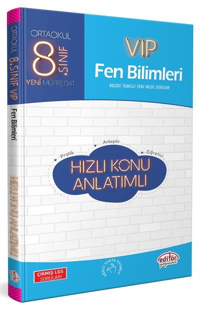 Editör 8. Sınıf VIP Fen Bilimleri Hızlı Konu Anlatımlı Editör Yayınları