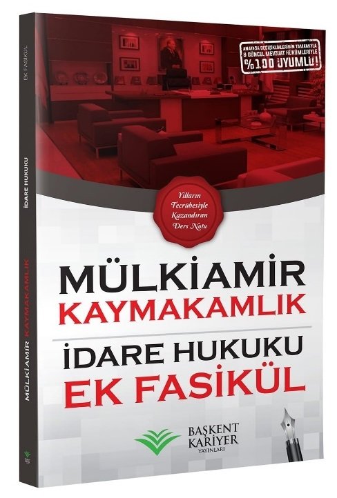 Başkent Kariyer 2021 Kaymakamlık MÜLKİAMİR İdare Hukuku Ders Notu Ek Fasikül Başkent Kariyer Yayınları