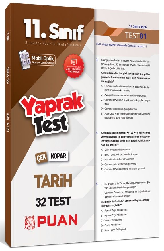 Puan 11. Sınıf Tarih Çek Kopar 32 Yaprak Test Puan Yayınları