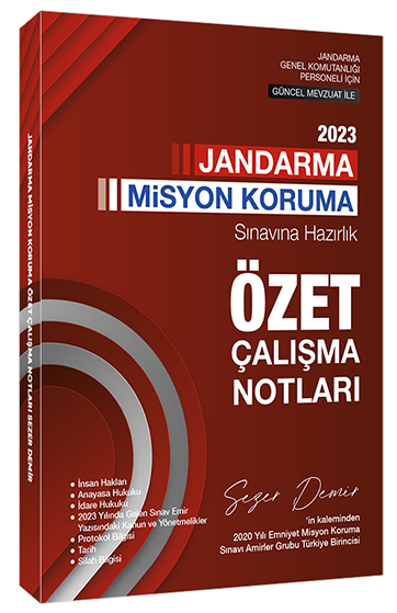 Sezer Demir 2023 Jandarma Misyon Koruma Özet Çalışma Notları Sezer Demir