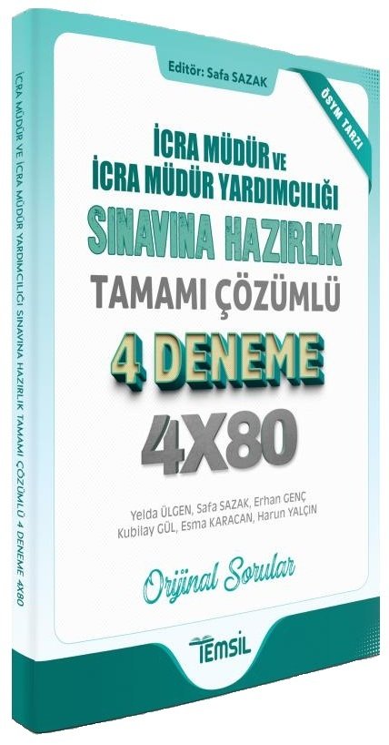 Temsil İcra Müdür ve Yardımcılığı Sınavı 4 Deneme Çözümlü - Safa Sazak Temsil Yayınları