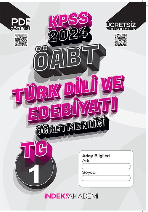 İndeks Akademi 2024 ÖABT TG-1 Türkiye Geneli Deneme Türk Dili ve Edebiyatı Çözümlü İndeks Akademi Yayıncılık