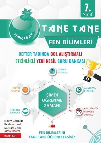 Nartest 7. Sınıf Fen Bilimleri Tane Tane Soru Bankası Nartest Yayınları