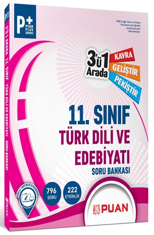 Puan 11. Sınıf Türk Dili ve Edebiyatı 3 ü 1 Arada Soru Bankası Puan Yayınları