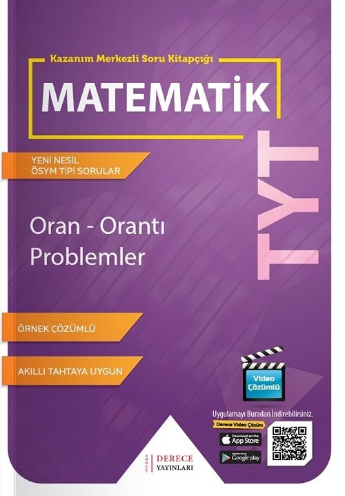 Derece YKS TYT Matematik Oran Orantı Problemler Kazanım Merkezli Soru Bankası Video Çözümlü Derece Yayınları