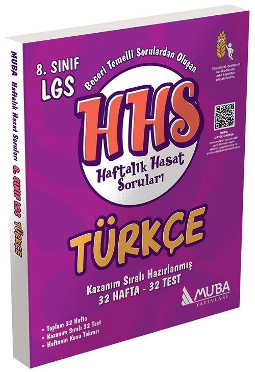 Muba 8. Sınıf LGS Türkçe HHS Haftalık Hasat Soruları Muba Yayınları