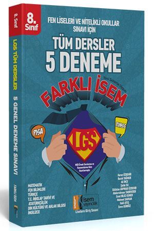 İsem 8. Sınıf LGS Farklı İsem Tüm Dersler 5 Deneme İsem Yayıncılık