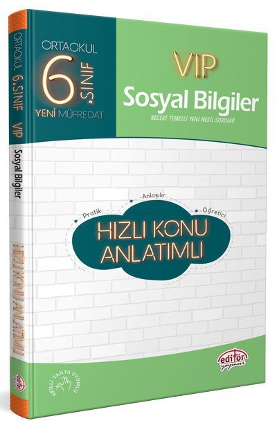 Editör 6. Sınıf VIP Sosyal Bilgiler Hızlı Konu Anlatımlı Editör Yayınları