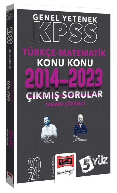 SÜPER FİYAT - Yargı 2024 KPSS Türkçe-Matematik 5Yüz Çıkmış Sorular Son 10 Yıl Konularına Göre Çözümlü Yargı Yayınları