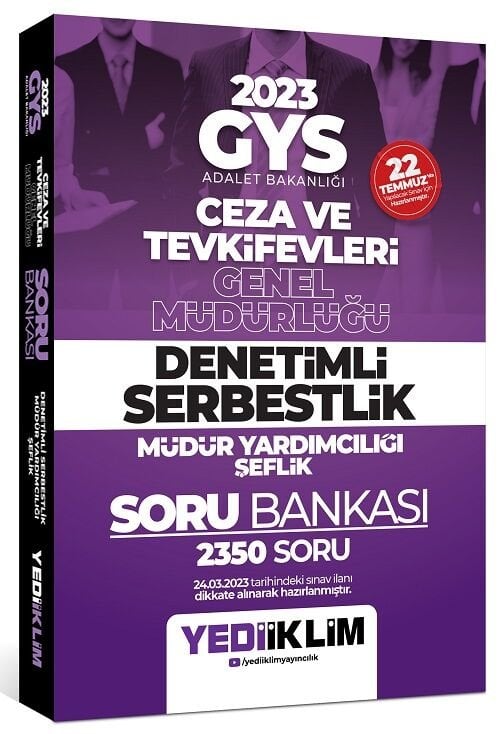 Yediiklim 2023 GYS Ceza ve Tevkifevleri Denetimli Serbestlik, Müdür Yardımcılığı, Şeflik Soru Bankası Görevde Yükselme Yediiklim Yayınları