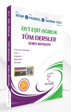 Karekök YKS AYT Eşit Ağırlık Tüm Dersler Soru Bankası Karekök Yayınları