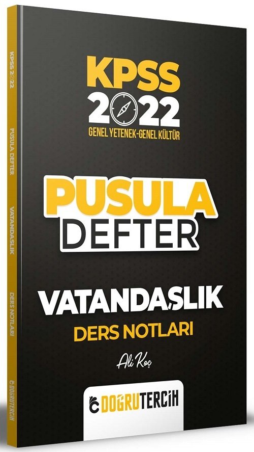 SÜPER FİYAT - Doğru Tercih 2022 KPSS Vatandaşlık Pusula Defter Ders Notları - Ali Koç Doğru Tercih Yayınları