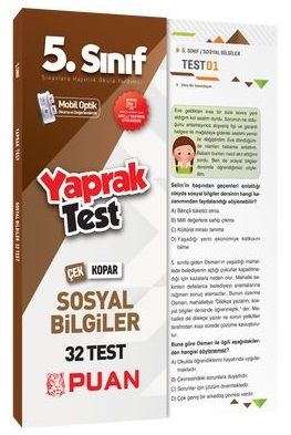 Puan 5. Sınıf Sosyal Bilgiler 32 Çek Kopart Akıllı Test Puan Yayınları