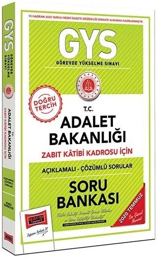 Yargı 2020 GYS Adalet Bakanlığı Zabıt Katibi Kadrosu Açıklamalı Soru Bankası Görevde Yükselme Yargı Yayınları