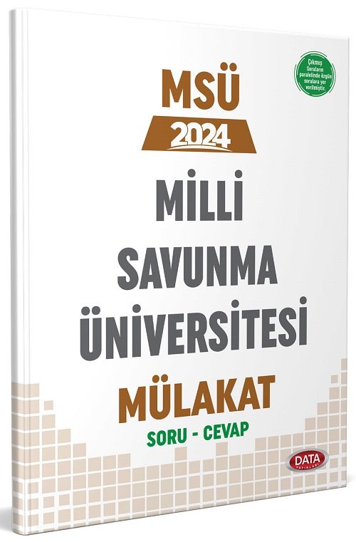 Data 2024 MSÜ Milli Savunma Üniversitesi Mülakat Soru Cevap Data Yayınları