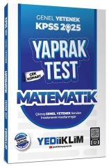 Yediiklim 2025 KPSS Matematik Yaprak Test Yediiklim Yayınları