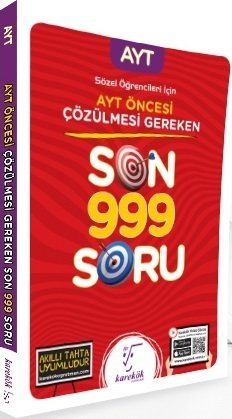 Karekök YKS AYT Öncesi Çözülmesi Gereken Sözel Son 999 Soru Bankası Karekök Yayınları